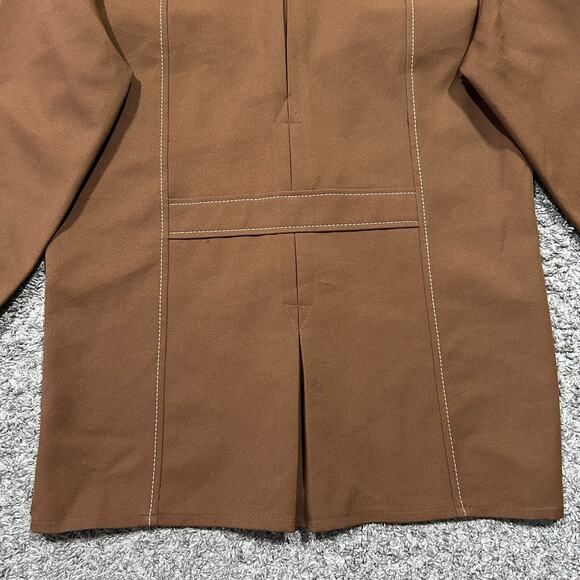 Vintage 70s JC Penney Leisure Jacket Polyester Disco Coat Dark Brown 42R Large - Picture 9 of 12